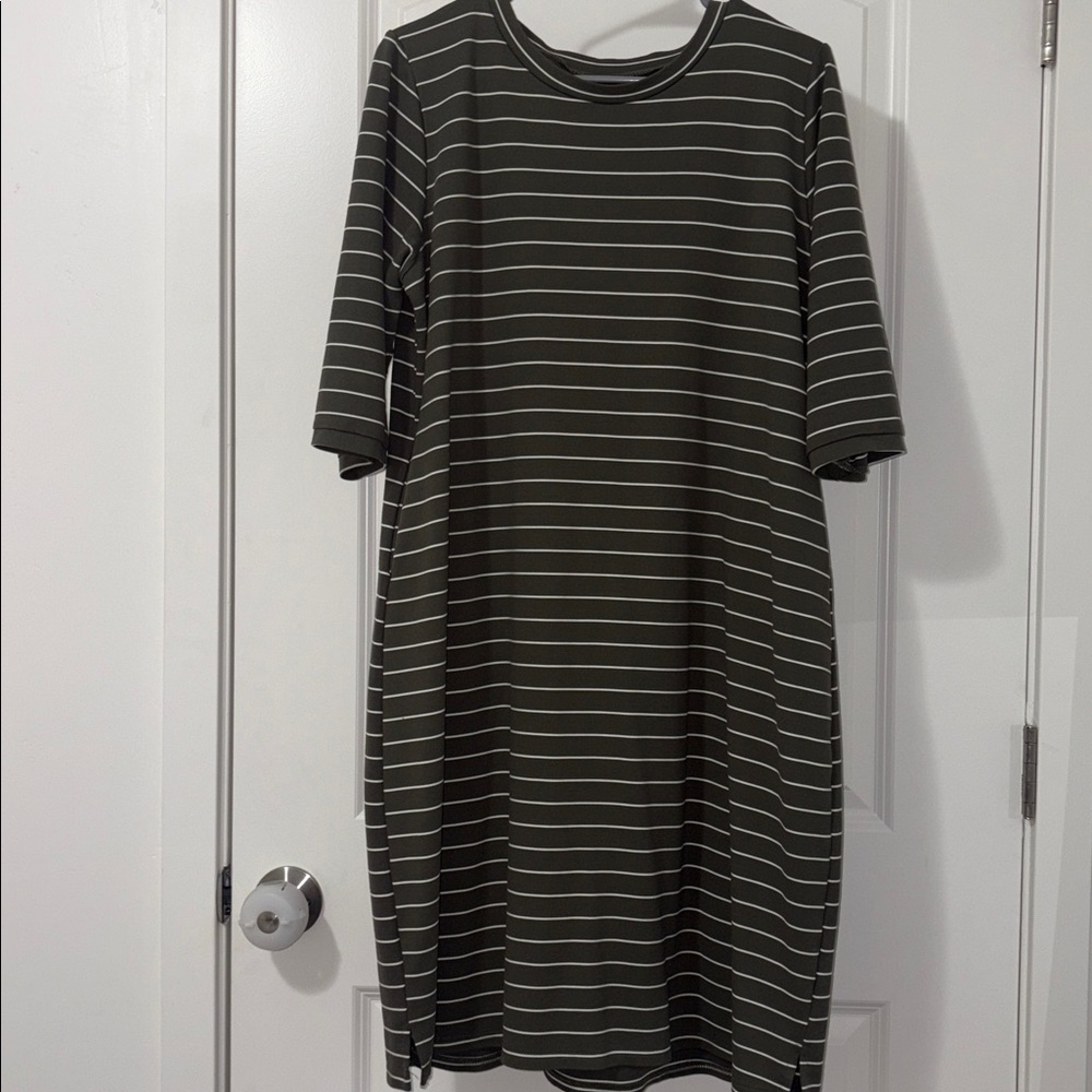 Striped Green and White Dress